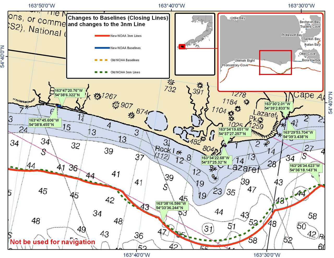 Chart for the Area between Otter Cove and Unimak Bight Chart for the Area between Otter Cove and Unimak Bight