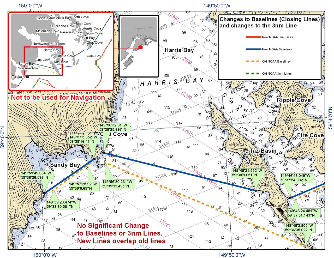 Chart for Harris Bay and Sandy Bay Chart for Harris Bay and Sandy Bay