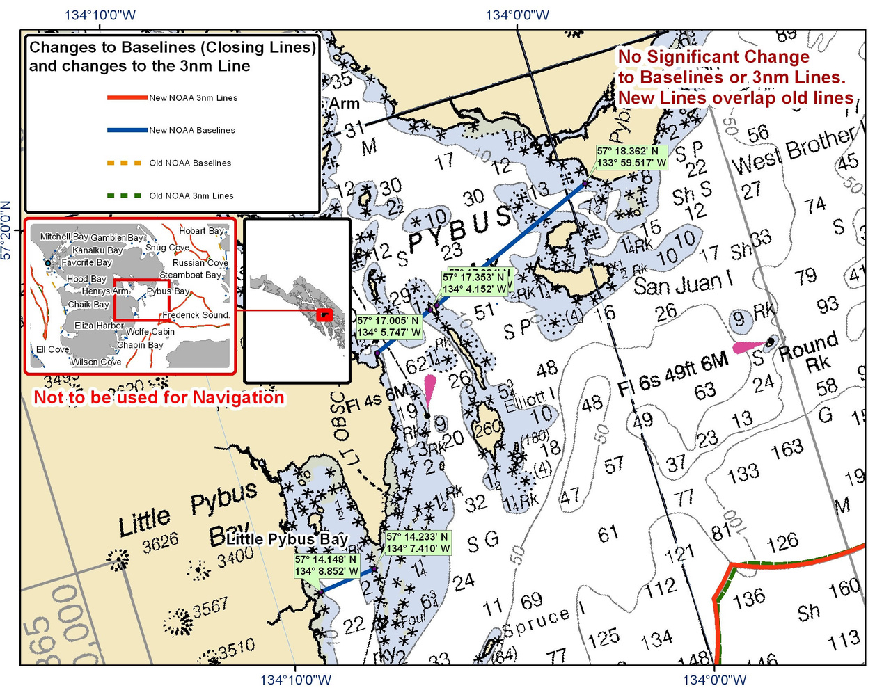 Chart for Pybus Bay Chart for Pybus Bay