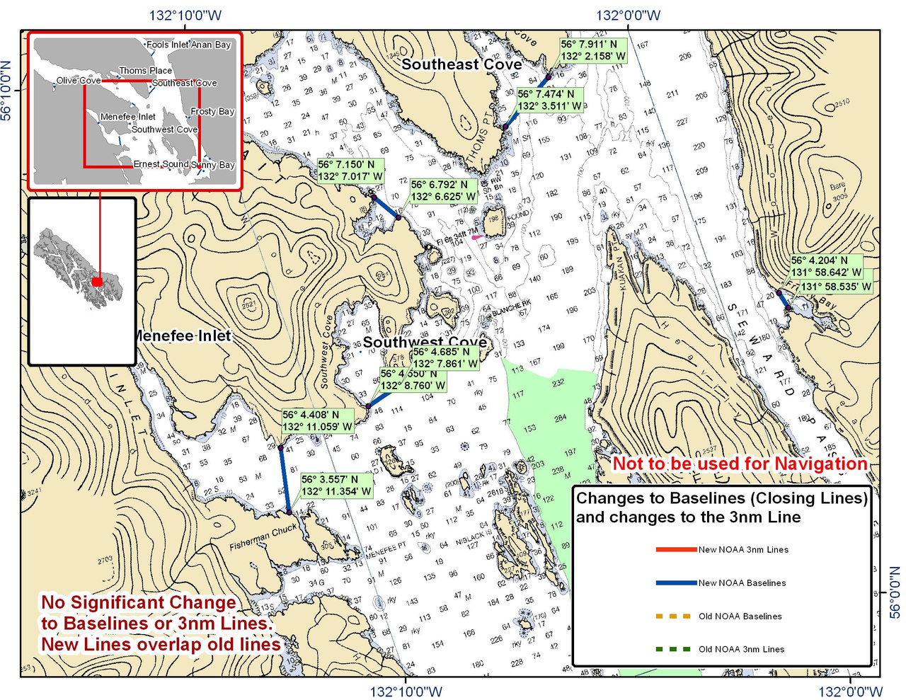 Chart for Southwest Cove and the Surrounding Area Chart for Southwest Cove and the Surrounding Area
