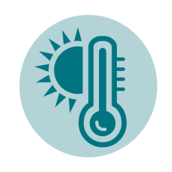 Graphic of a rising temperature on a thermometer