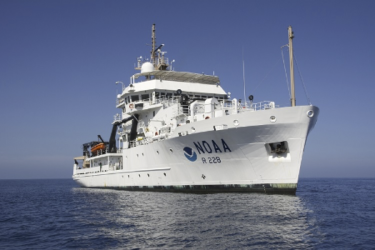 NOAA Ship Reuben Lasker departing to conduct a cetacean and ecosystem assessment off the U.S. West Coast.